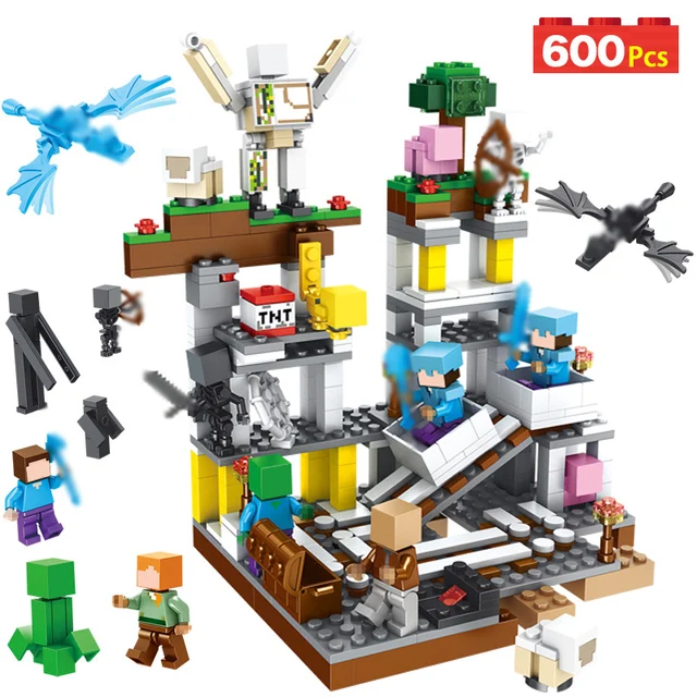 Best Price New Minecraft 600pcs My World The Mine Building Blocks Bricks LegoINGys Zombie Dragon Figures Educational Toys For Children