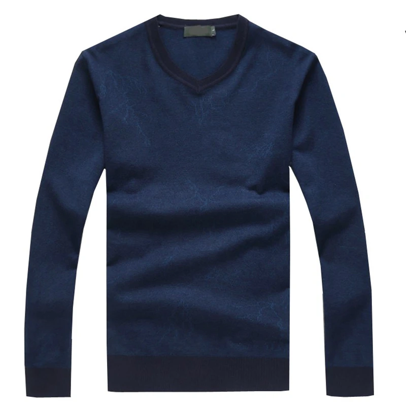FAISIENS большой Размеры 6XL мужской вязаный свитер зима теплая с v-образным вырезом со вставками с длинным рукавом синий 8XL плюс Размеры свободные Для мужчин свитера