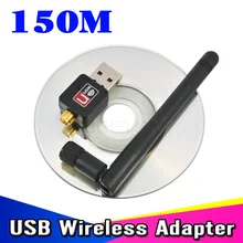Портативный мини 150 Мбит/с USB 2,0 WiFi беспроводная сетевая карта 802,11 N/g/b 2dB 150M LAN Dongle MT7601 адаптер с антенной