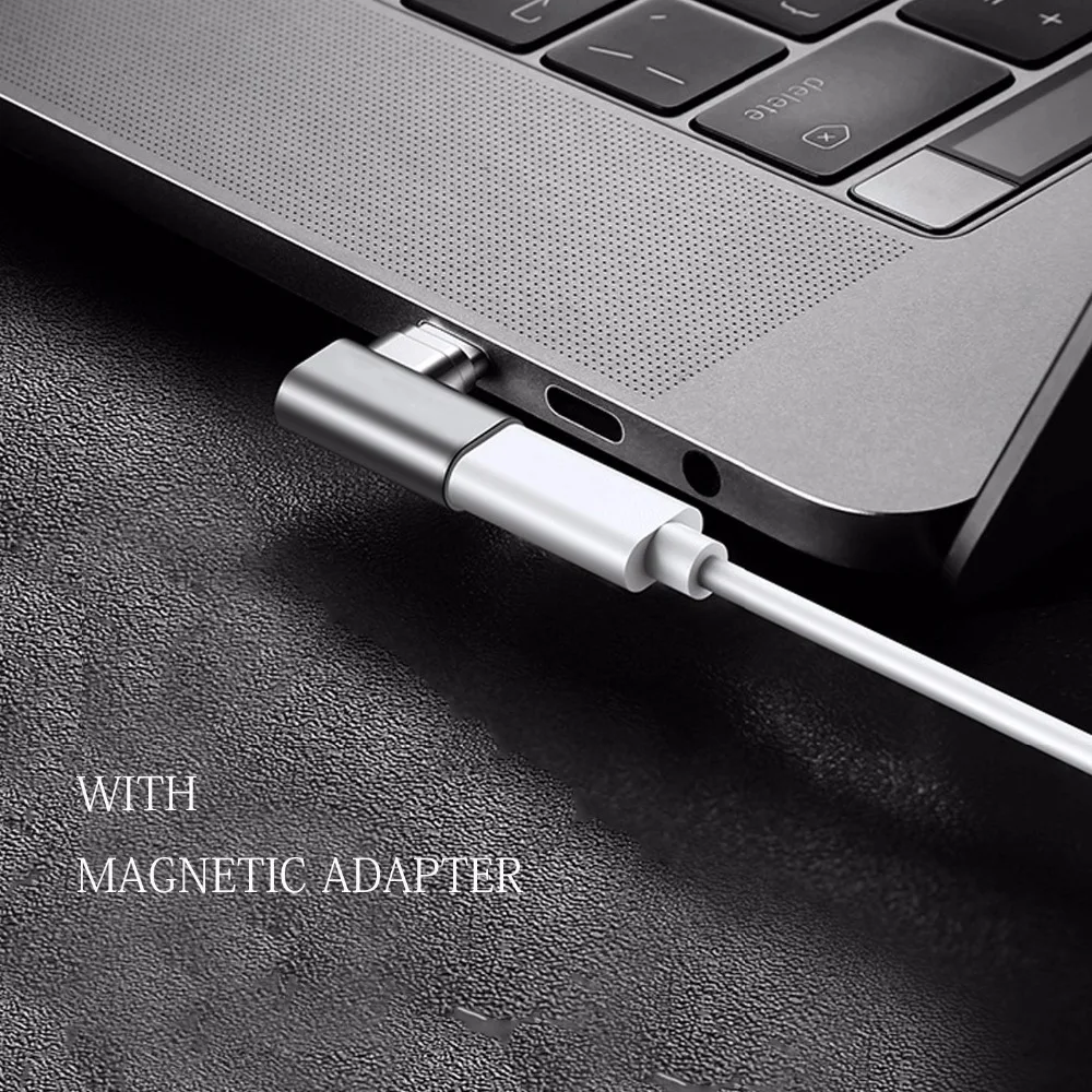 Магнитный USB C адаптер Магнитная Быстрая зарядка 4.3A прямоугольный usb type C к USB C зарядное устройство конвертер для Macbook Pro