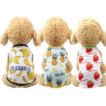 

Fruit Printed Summer Dog Vest French Bull Dog Clothing Breathable Cotton T Shirt Puppy Cat Pug Apparel Clothes For Small Dogs