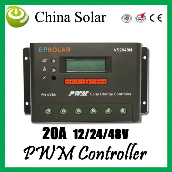 

EP Solar Charge controller PWM VS2048N,20A 12/24/48V auto Solar controller