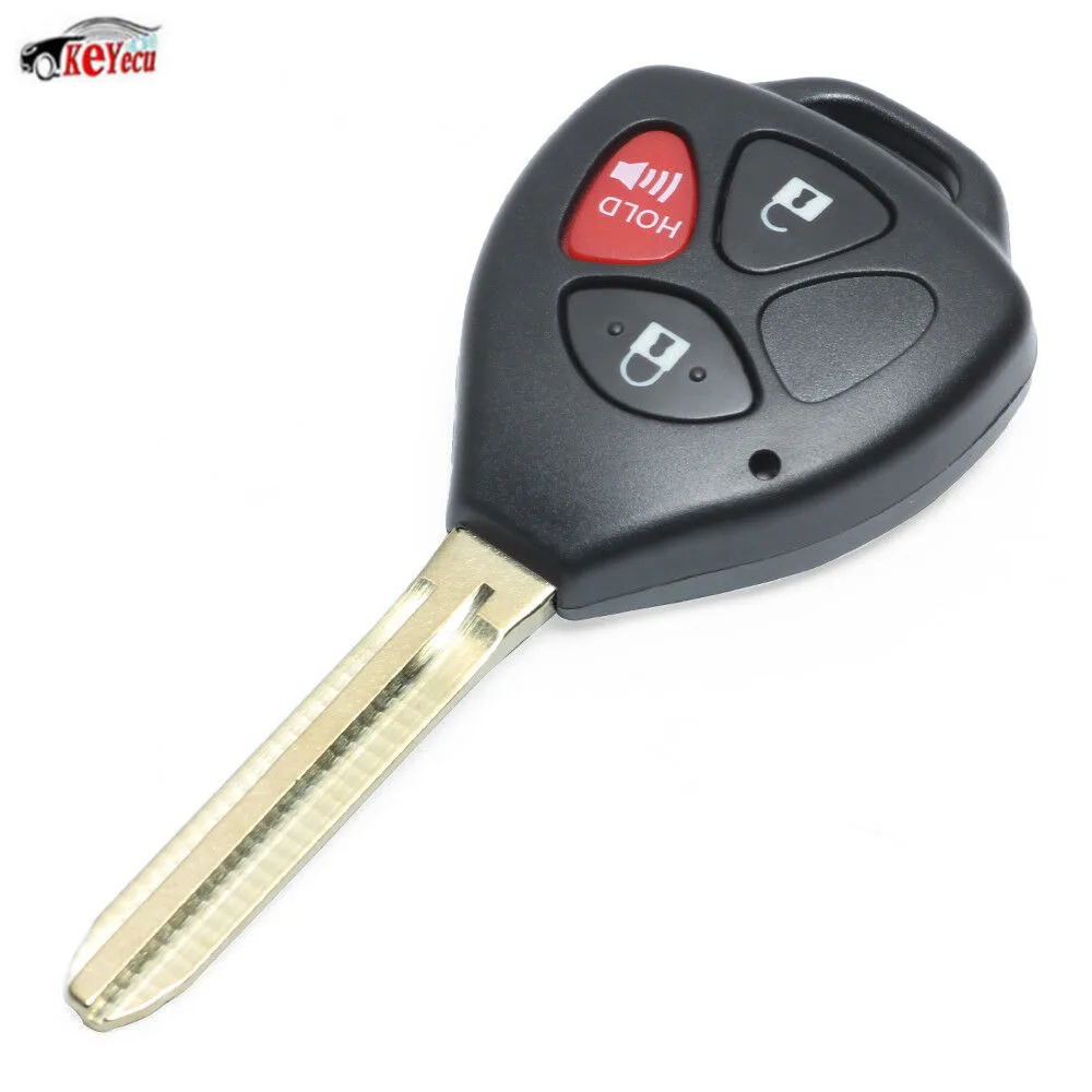 KEYECU новая Замена дистанционного ключа автомобиля Fob 3 кнопки 433 МГц 4D67 чип для Toyota Hilux 2005-2008 Модель: B42TA