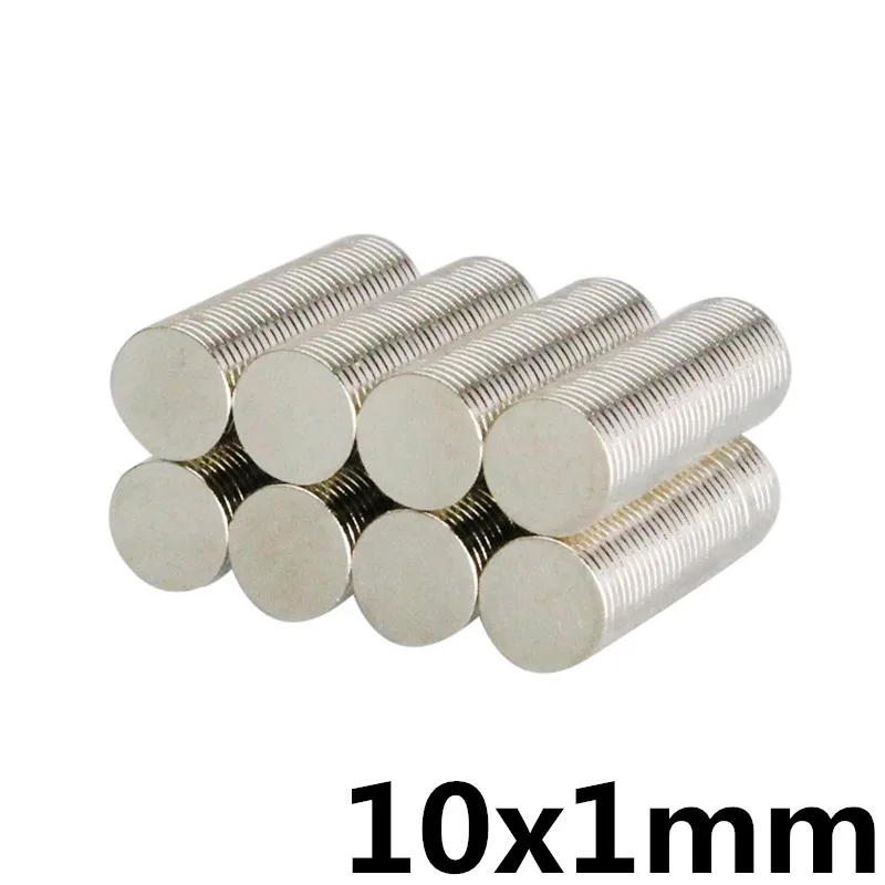 50 шт. неодимовый магнит 10x1 редкоземельный небольшой Сильный Круглый Постоянный