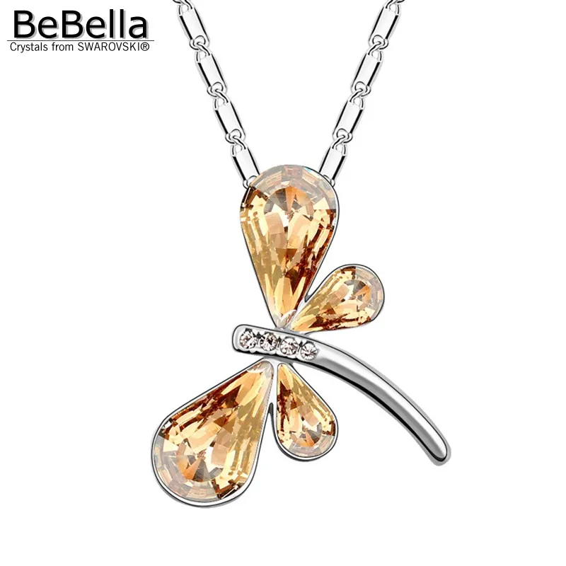 BeBella ожерелье с подвеской в виде стрекозы из австрийских кристаллов Swarovski для женщин