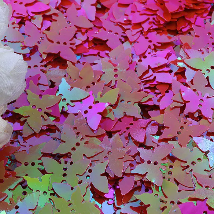 10 г Бабочка Форма Блестки для рукоделия с 2 отверстиями пайетками Швейные сумки для одежды обувь DIY аксессуары блестки Плоские Блестки - Цвет: Красный
