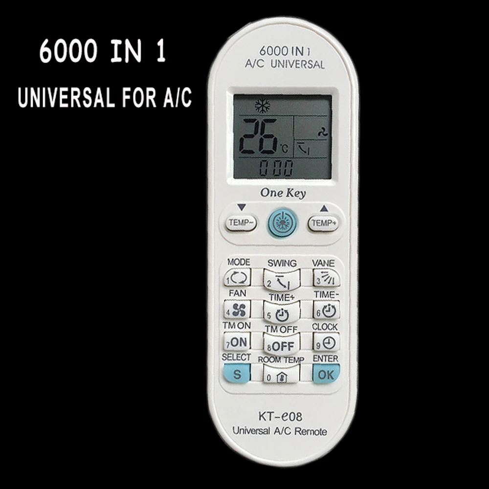 

Universal Air Conditioner Air conditioning 6000 in 1 Remote Control For TOSHIBA PANASONIC SANYO FUJITSU DAIKIN KT-E08 Controle