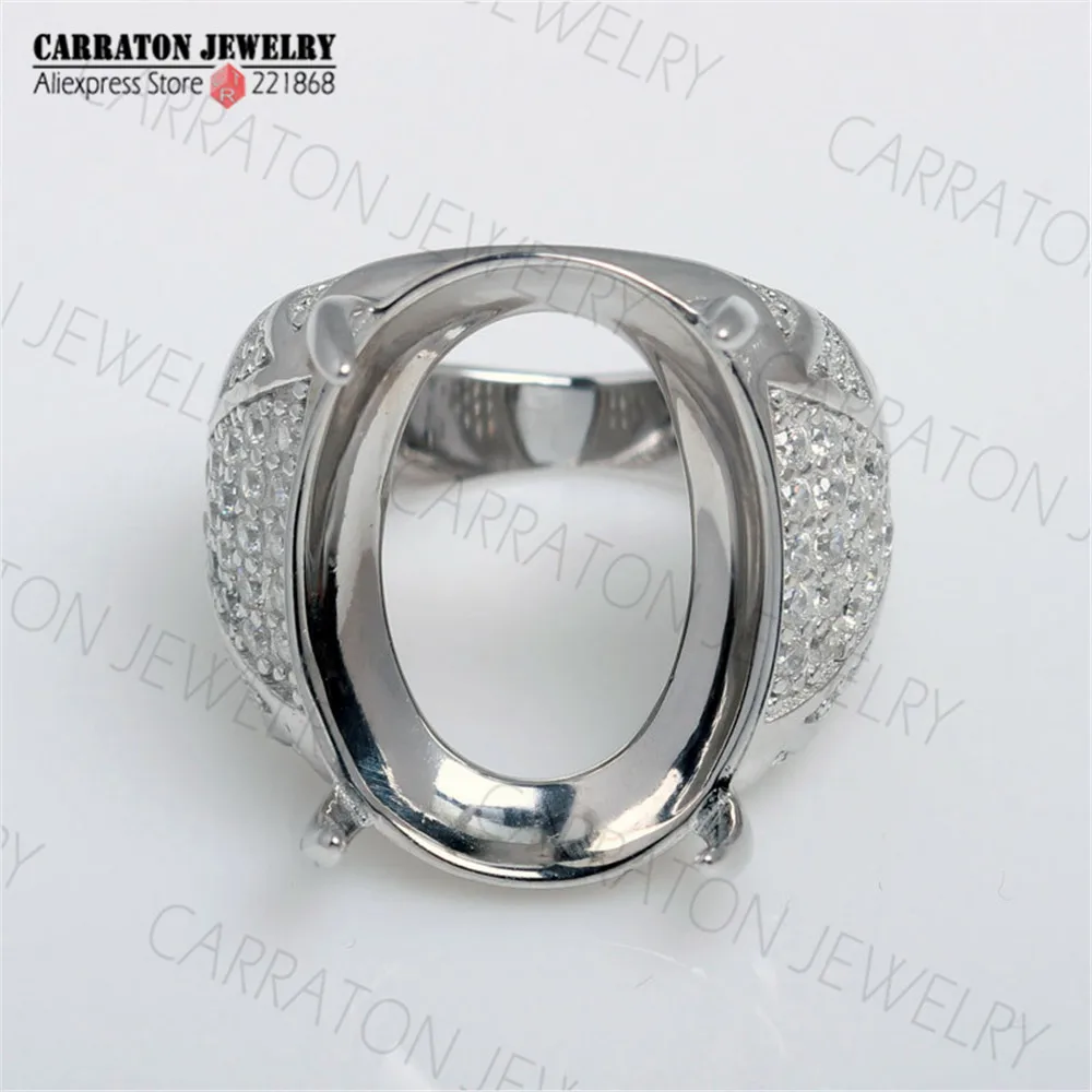 RSHC3005 Подлинная стерлингового серебра 925 высокое качество большой Для мужчин кольцо без основного камня готов для основного камня