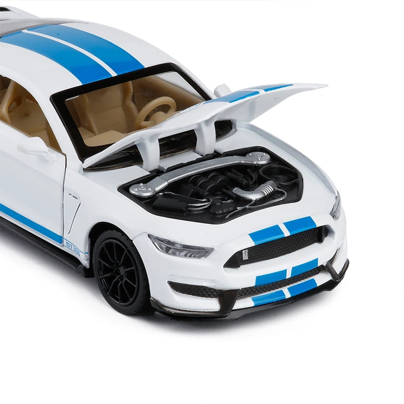 1/32 Mustang Shelby GT350 Игрушечная модель автомобиля из сплава модифицированная модель автомобиля оттягивающая мигающая детская игрушка подарок