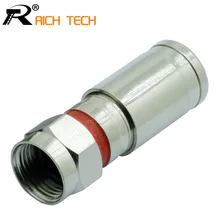 20 шт./лот медь RG6/RG59 всепогодный F компрессионный разъем радиочастотный коаксиальный провод разъем пайка адаптер красный/синий цвета