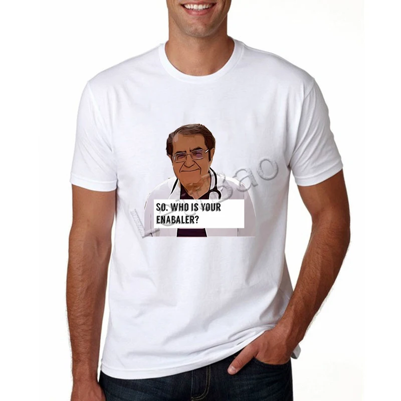 

Who Is Your Enabler Tops Men White Tees Dr Now T-Shirt Summer Short Sleeve Cotton O-Neck Super Soft Shirt Harajuku Tees