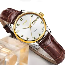 OLEVS 2019 коричневые кожаные женские часы светящиеся роскошные часы для женщин наручные часы Авто Дата женский часы Неделя montre femme