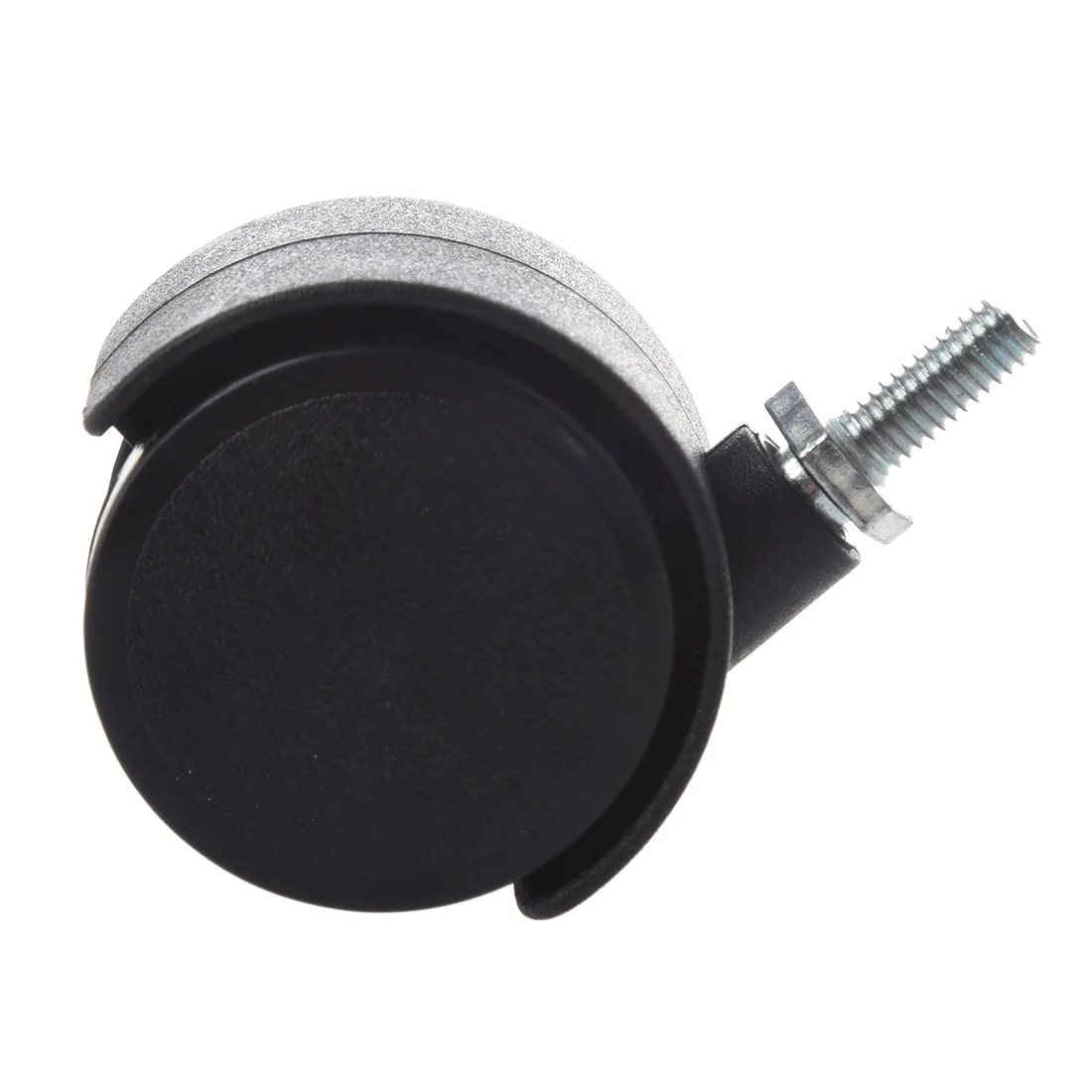 Rodízio giratório da roda dupla da haste 40mm rosqueada de 6mm preto-1