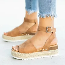 Sandalias de plataforma de mujer talla grande cuñas zapatos Sandalias de tacón alto zapatos de verano 2019 chanclas Chaussures