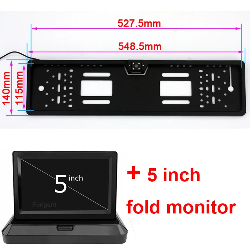 5/4,3 inch монитор Дисплей для русский Европейский рамка для номерного знака автомобиля, рамка пурпурного цвета Резервное копирование номерной знак Автомобильная камера заднего вида parcking Камера - Название цвета: TY848-Z2-50
