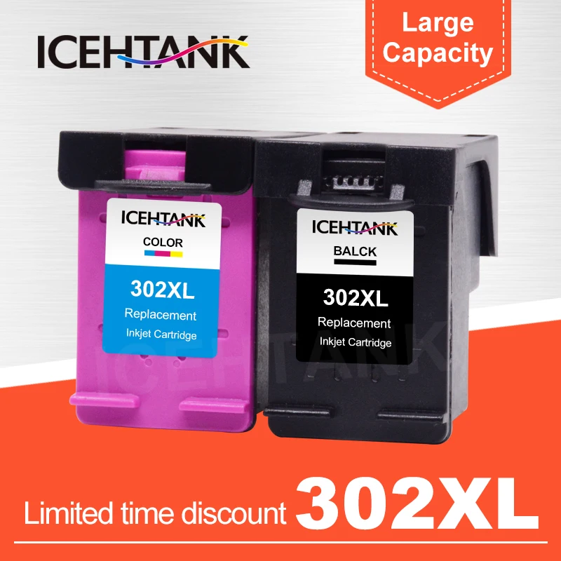 Icehtank 302XL патрон Замена для hp 302 для hp 302 XL чернильный картридж с чернилами hp Deskjet 1110 1111 1112 2130 2131