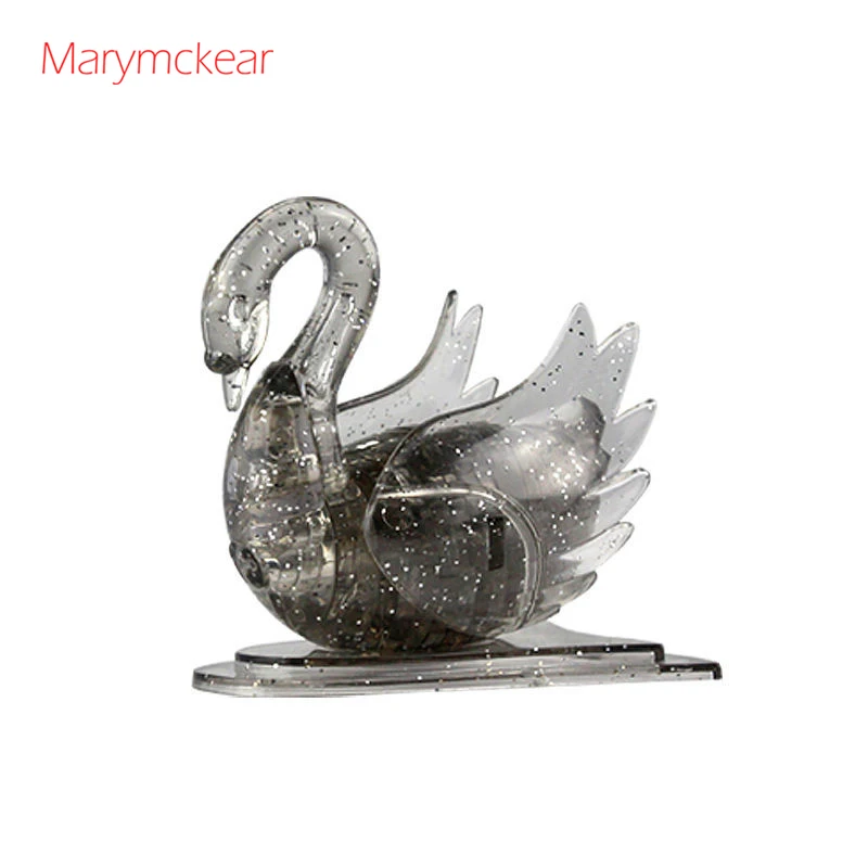 

Hand Play Toy Swan Puzzle 3d Crystal Puzzle DIY Toy Education Toy Animal Puzzles Toys for Children with Light Beautiful Gift