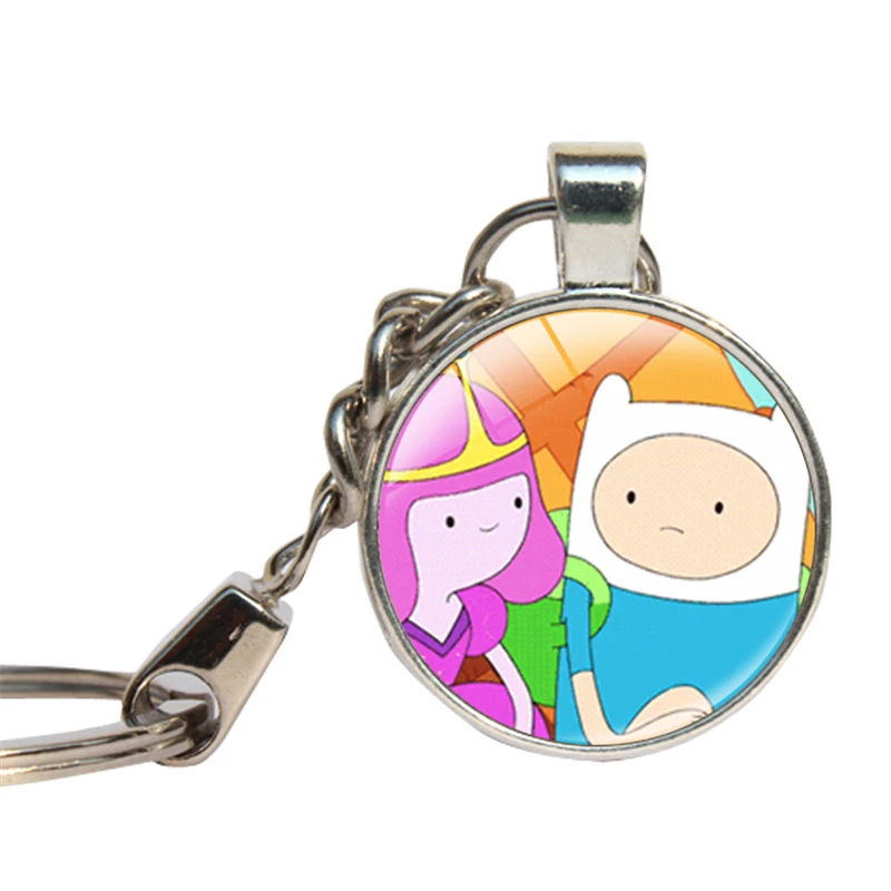 Adventure Time With Finn And Jake брелок со стеклянным кабошоном мультфильм на брелки стеклянный купол для ключа кольцо ювелирные изделия кулон брелок для ключей