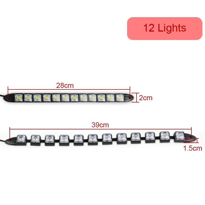 ZD 2 шт. Автомобильный светодиодный дневной свет 12 В DRL противотуманная фара лампа для Renault Megane 2 3 Duster VW Touran Passat B6 Golf 7 T5 T4 Fiat Аксессуары - Испускаемый цвет: 12LEDs