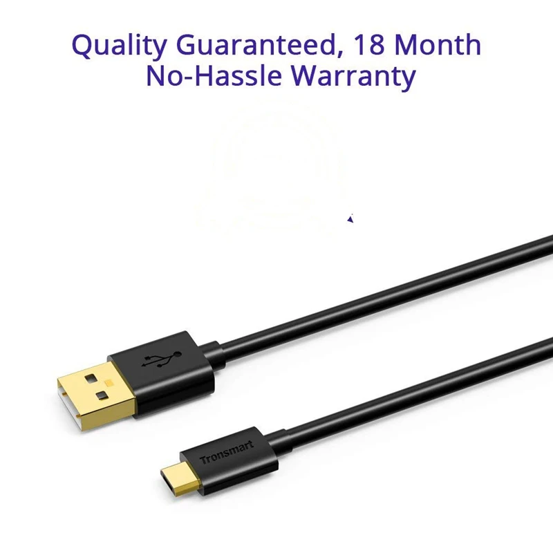 Кабель Micro usb Tronsmart 1,8 м 0,3 м белый черный кабель зарядного устройства 28AWG 20AWG для Oppo Vivo Xiaomi samsung huawei кабель для передачи данных