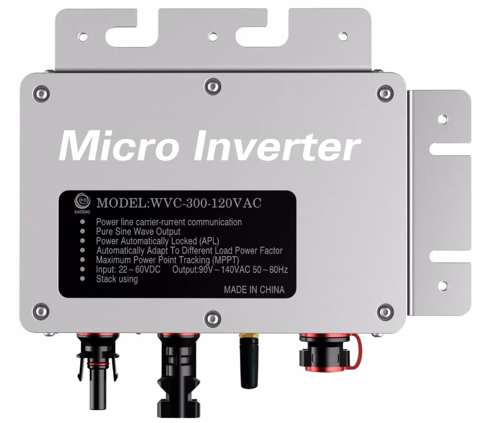 300 W инвертор с чистым синусом Мощность микро-инвертор 22-50 V AC Вход 120 V AC Выход IP65 с высокими эксплуатационными характеристиками Максимальная Мощность Point Tracking