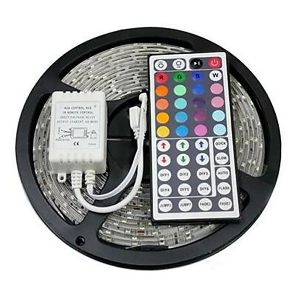 

LED Stip Kit RGB LED Strip DC12V 5M Waterproof Flexible Rope Light 5050 60LED/m,44Key Remote Controller