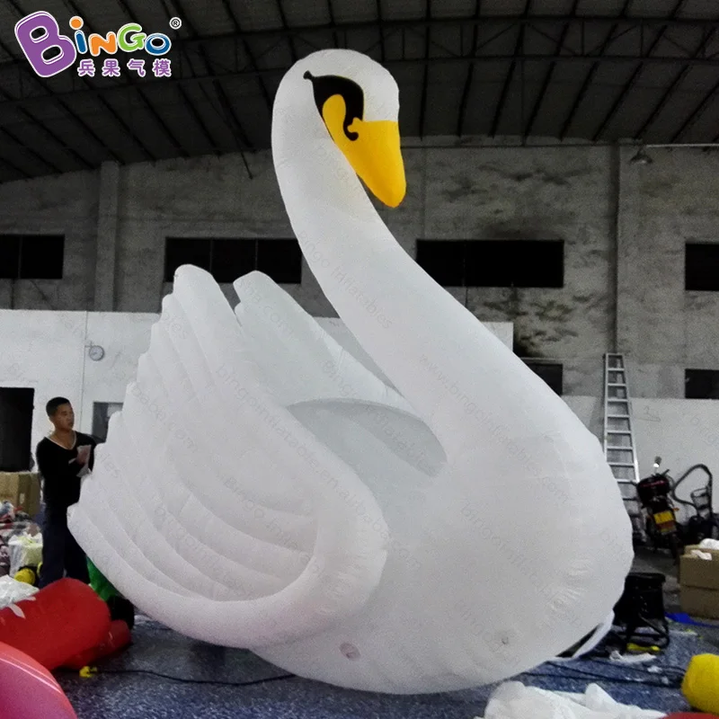 Customized 4M high giant inflatable white swan promotional blow up