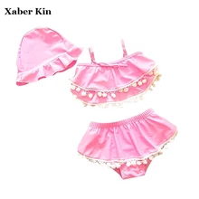 3 шт./компл. купальный костюм для девочек, купальный костюм для Для детей раздельный купальник костюмы, одежда для купания для девочек, пляжная одежда для маленьких девочек G11-K36