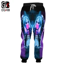 OGKB, осень,, мужские, женские штаны для бега, аниме, 3d принт, Harajuku, повседневные, спортивные штаны, мужские, облегающие, длинные штаны