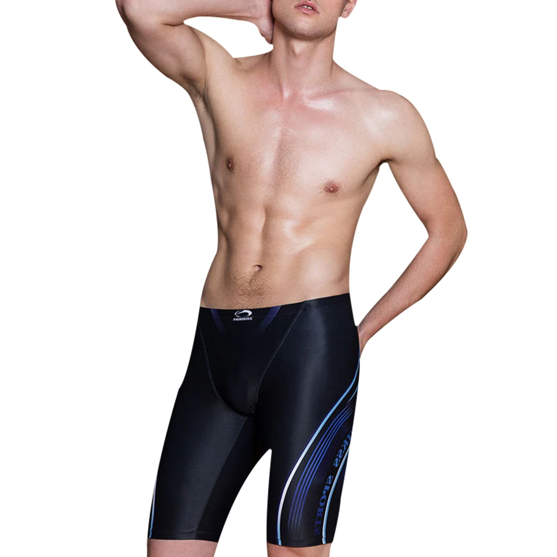 Новые мужские шорты для плавания, спортивный костюм, мужские плавки, мужские плавки-трусы дышащий плавательный костюм, мужские быстросохнущие боксеры, бордшорты - Цвет: Синий
