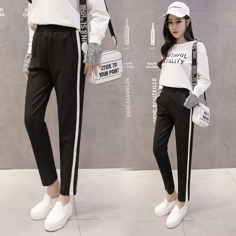 

2019 New Female Spring Korean Version of Loose Sweatpants Students Wild Harem Pants Nine Points Casual Pants Uniform Pants