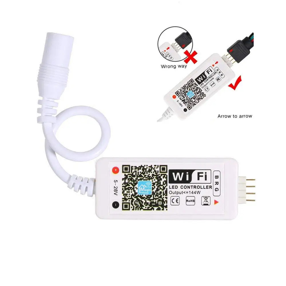 Светодиодный Wi светодио дный-Fi пульт дистанционного управления ler работает с Alexa/Google Home Голосовое управление для 5050/3528 RGB Светодиодные