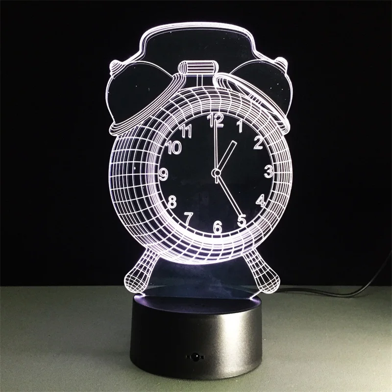 Будильник 3D лампа визуальный светодиодный ночник красочный 3D лампа креативный сенсорный настольная лампа спальня лампа для сна декоративная лампа