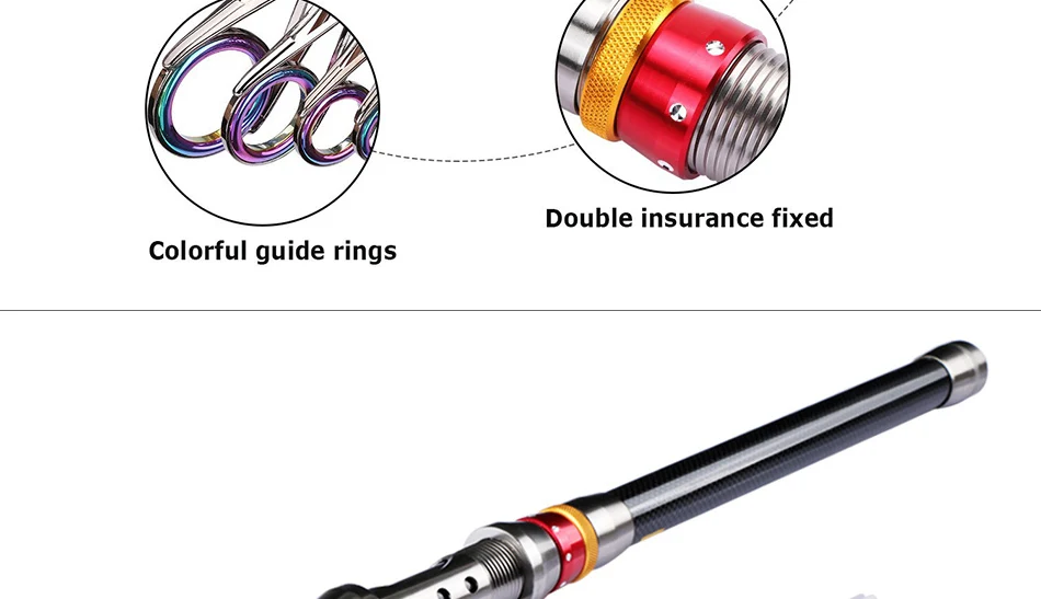 Goture углеродное волокно телескопические удочки 1,8-3,6 м портативная спиннинговая удочка для путешествий Удочка аксессуары pesca