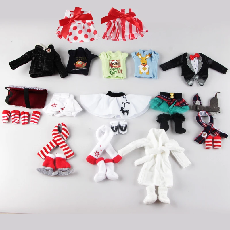 

A Christmas Tradition Elf Toys Clothes Dolls Clothing Apron Tuxedo Boots Scarf