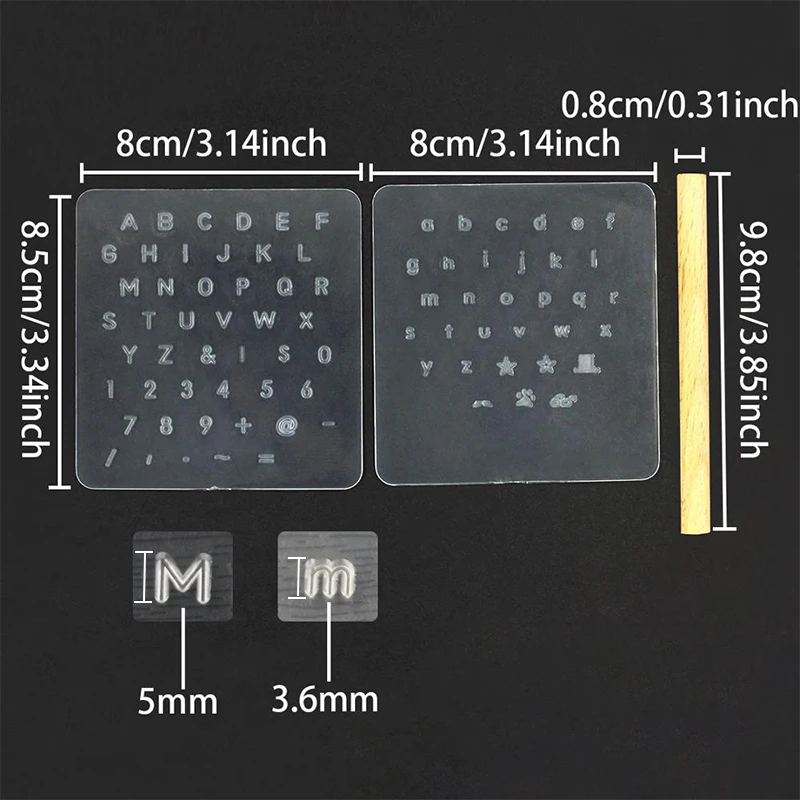 DIY Leather stamp tool Plastic stamping die Alphabet Letter Number Leather Tool Wax Seal Stamp Printinting tool 1set