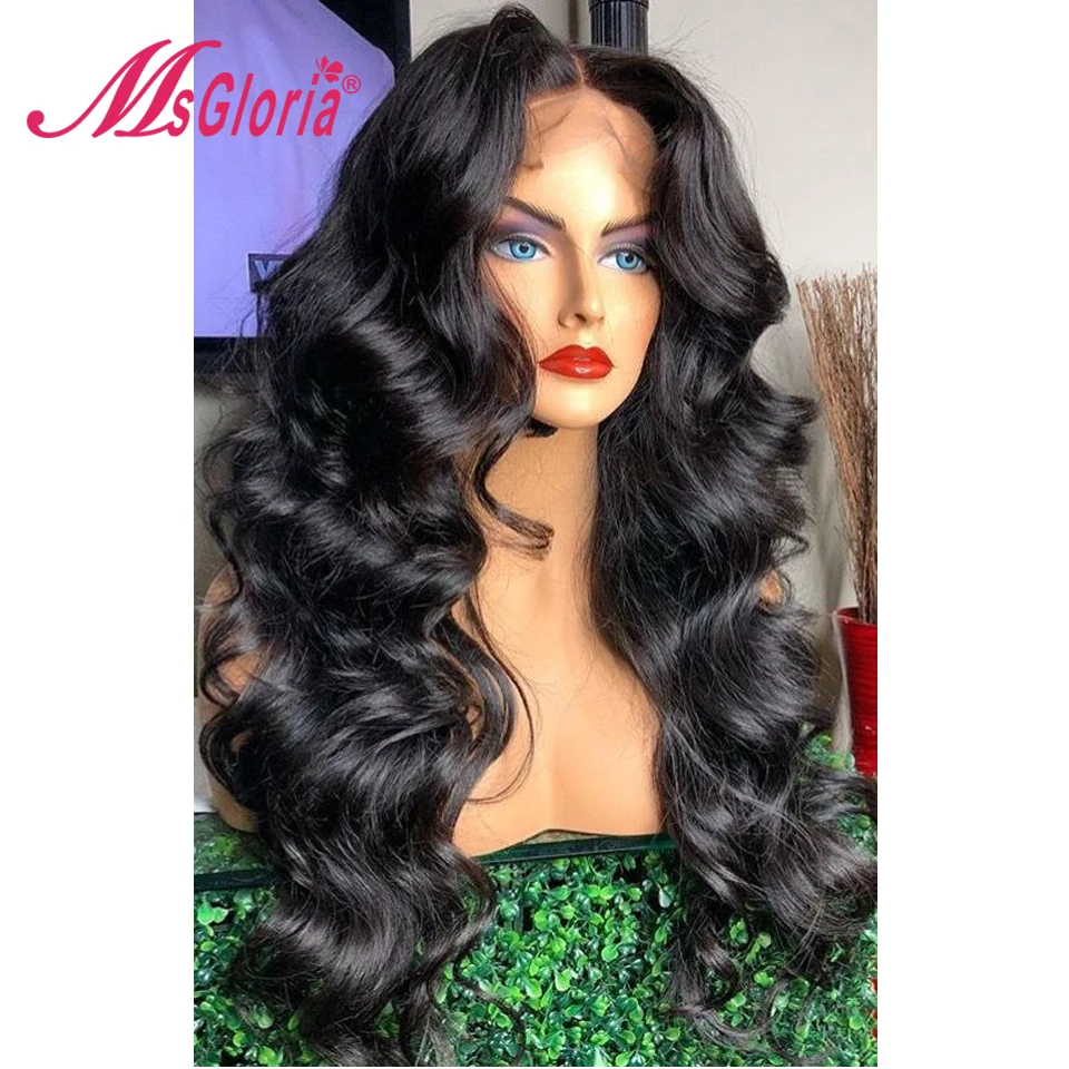  300% Density 13*6 Lace Front Human Hair Wigs With Baby Hair Loose Body Wave Lace Front Wig Brazilia
