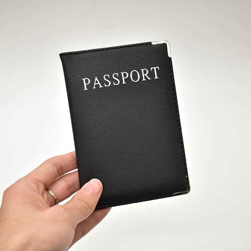 Модная дорожная Обложка для паспорта, розовая Женская однотонная качественная Обложка для паспорта из искусственной кожи, многофункциональный чехол для паспорта - Цвет: Черный