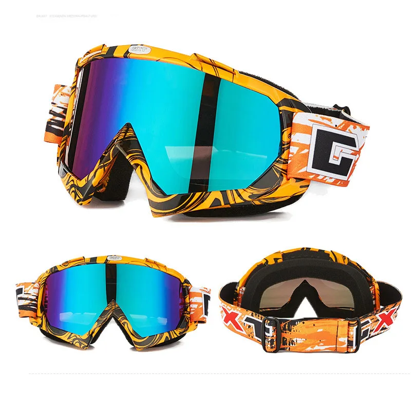 Лыжные очки Зимние виды спорта сноуборд очки с анти-туман УФ-защитой для мужчин женщин снегоход катание на лыжах маска - Цвет: color 09