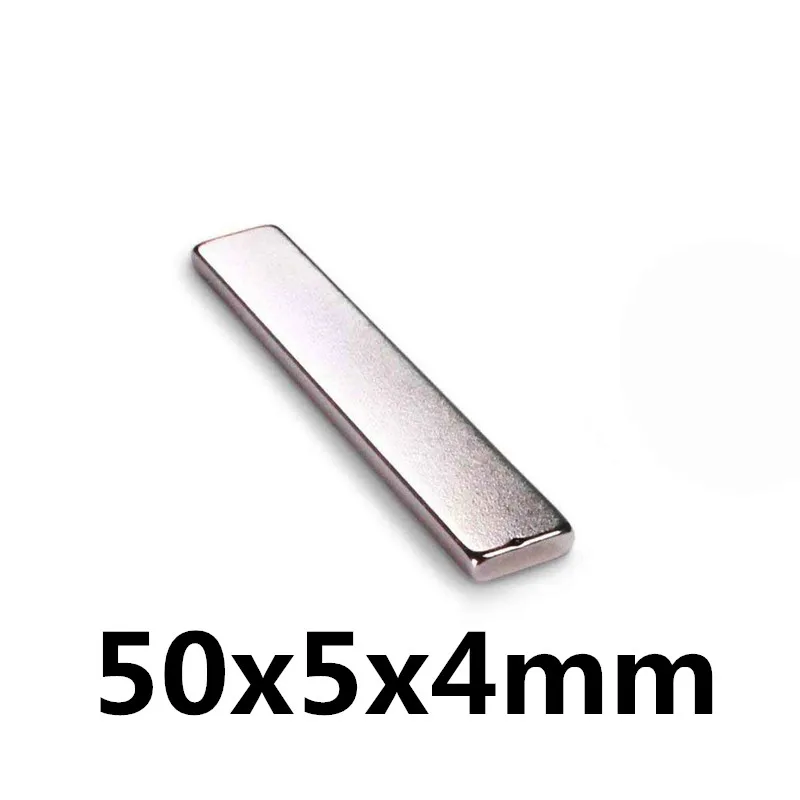 

5pcs Super Strong 50x5x4mm Block Bar Magnets Rare Earth Neodymium N35 Permanent magnet Square magnet