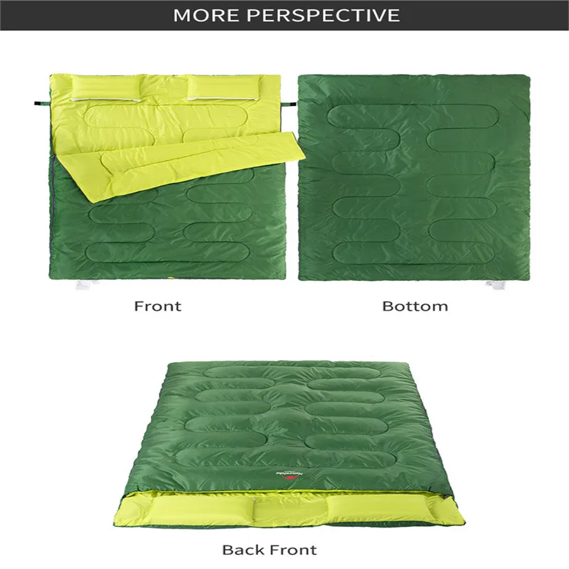 Naturehike Couples Double Sleeping Bags Outdoor Camping Hiking Sleeping Bag 2.15m*1.45m Portable Sleeping Bag Pillow