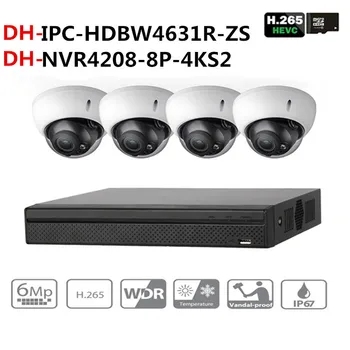 

Dahua Security CCTV System 4Pcs 6MP POE Zoom IP Camera IPC-HDBW4631R-ZS & 8POE 4K NVR NVR4208-8P-4KS2 Surveillance Security Kit