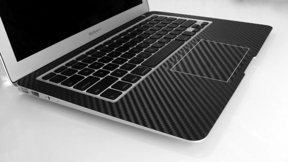 Углеродное волокно кожи для apple Macbook Air 11 12 13 Pro 13 15 retina наклейка всего тела 3d текстура видения Полосатый черный стикер чехол