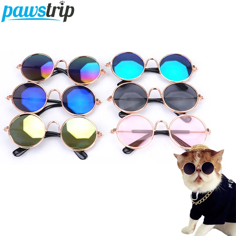 

pawstrip 1pc Pet Small Dog Sunglasses Metal Frame Cat Grooming Accessories Width 8cm