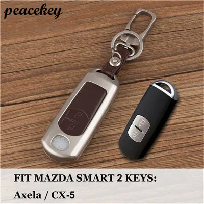 Zinc alloy+Leather Car Remote Key Case Cover For Mazda 2 3 6 Axela Atenza CX-5 CX5 CX-7 CX-9 Smart 2/3 Buttons