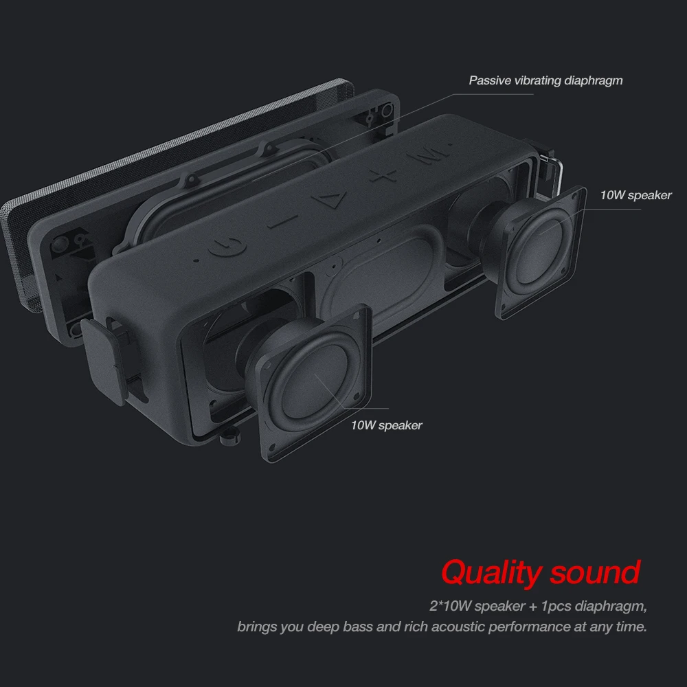 NILLKIN Bluetooth Speaker IPX7 Waterproof Portable Outdoor Speaker Bluetooth 5.0 Wireless Stereo Mu