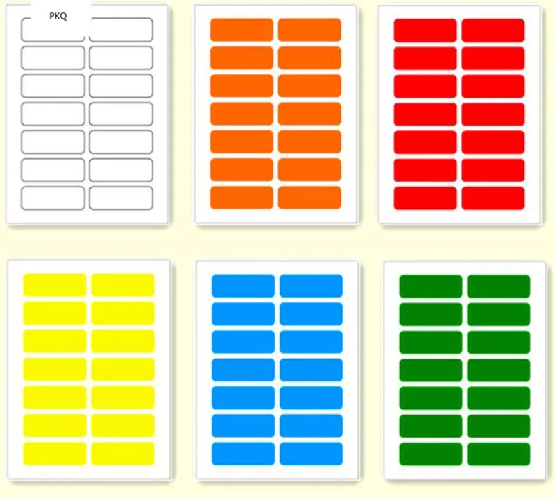 168Pieces/lot 13*38mm Rectangle Color Label Self Adhesive Sticker Write Name Sticker Blank Sticker Label Office School Supplies