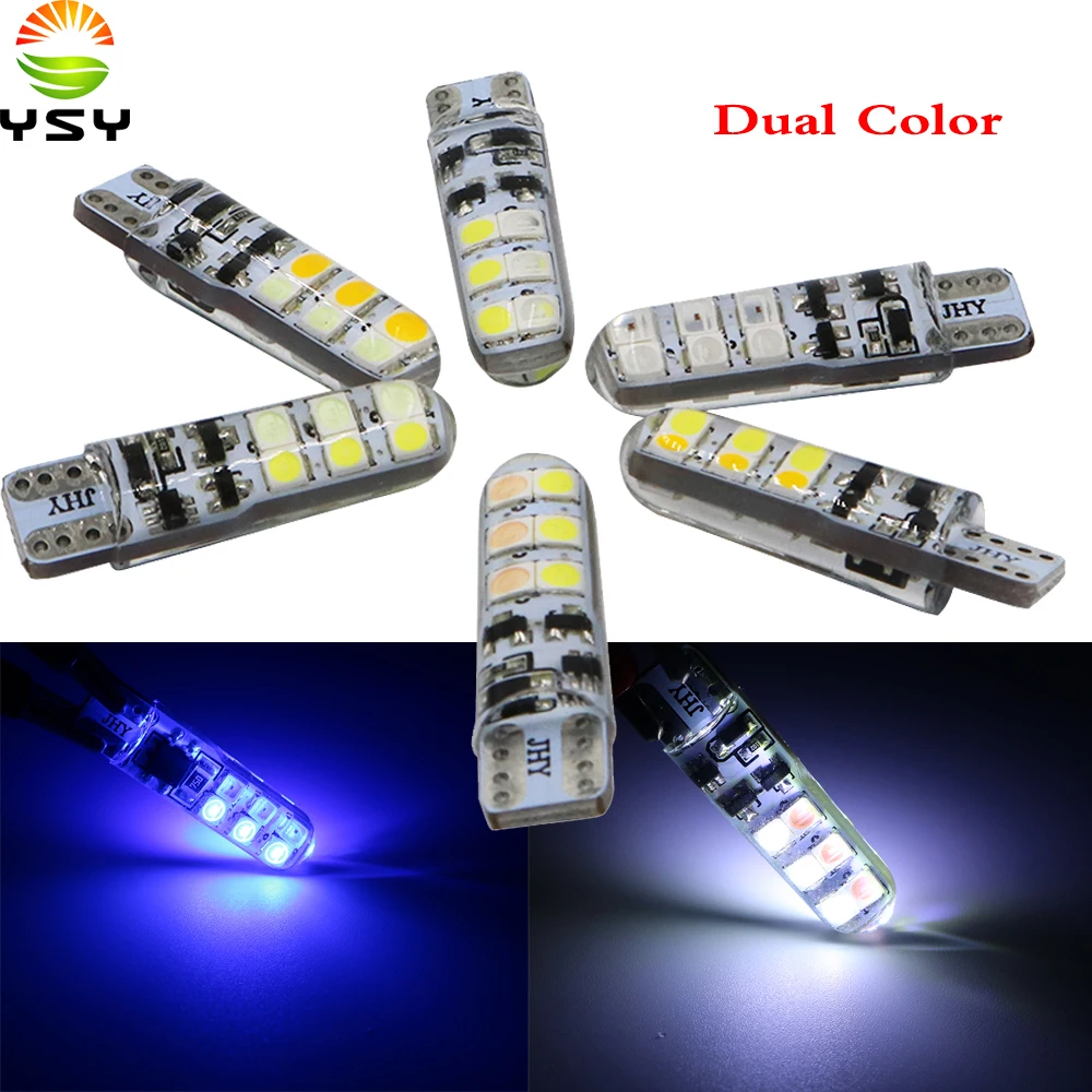 YSY 50X T10 3030 W5W силиконовый чехол 12 чипов светодиодный автомобильный фонарь для