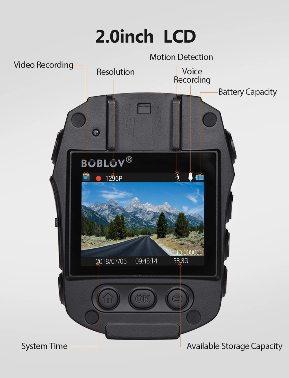 BOBLOV PD50 32GB Police Body Camera Recorder HD 1296P Politie Camera de corpo Infrared Night Vision