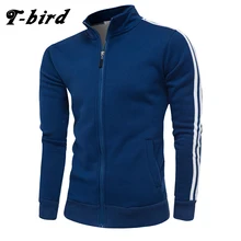 T-bird, новинка, кардиган на молнии, толстовка, мужские толстовки, украшение в полоску, Осень-зима, брендовая повседневная куртка, Moletom Masculino 4XL